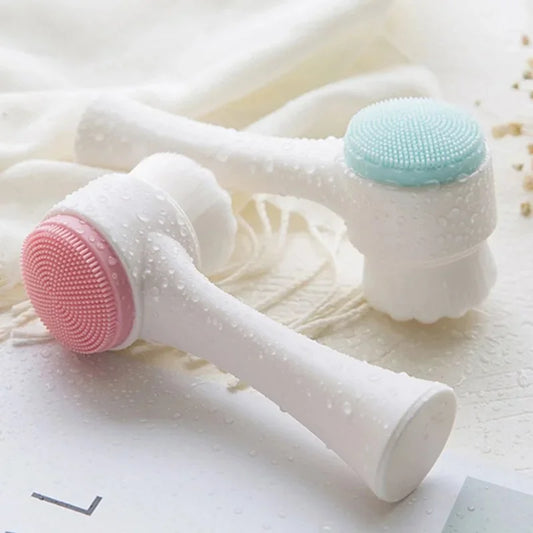 Double facial cleansing brush