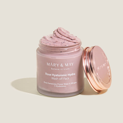 [MARY & MAY] Vegan Rose Hyaluronic Hydra Wash off Pack 300g